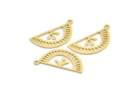 Brass Charm, 24 Raw Brass Ethnic Motif Charms With 1 Loop, Earring Charms, Pendant Charms (26x12x0.60mm) A4621