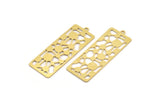 Brass Rectangle Charm, 6 Raw Brass Rectangle Charms With 1 Loop, Earrings, Pendants, Findings (45x16x0.60mm) A4609