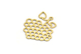 Brass Fruit Charm, 10 Raw Brass Grape Shaped Charms With 1 Loop, Findings (25x24x0.60mm) A4563