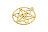 Brass Star Charm, 24 Raw Brass Star Charms With 1 Loop, Charm Pendants (22x20x0.60mm) A4571