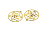Brass Star Charm, 24 Raw Brass Star Charms With 1 Loop, Charm Pendants (22x20x0.60mm) A4571