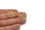 Brass Star Charm, 24 Raw Brass Star Charms With 1 Loop, Charm Pendants (22x20x0.60mm) A4571