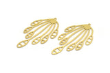 Brass Flower Charm, 4 Raw Brass Flower Shaped Charms With 1 Loop, Findings (57x32x0.60mm) A4520