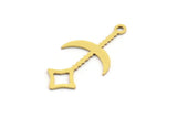 Brass Moon Charm, 24 Raw Brass Crescent Moon Charms With 1 Loop (27x14x0.60mm) A4580
