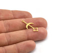 Brass Moon Charm, 24 Raw Brass Crescent Moon Charms With 1 Loop (27x14x0.60mm) A4580