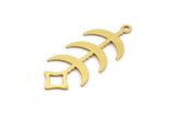 Brass Moon Charm, 12 Raw Brass Crescent Moon Charms With 1 Loop (32.5x14x0.60mm) A4581