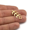 Brass Moon Charm, 12 Raw Brass Crescent Moon Charms With 1 Loop (32.5x14x0.60mm) A4581