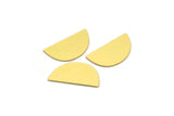 Semi Circle Blank, 12 Raw Brass Half Moon Blanks, Stamping Blanks (22x12x0.60mm) A4687