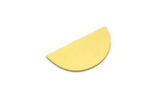 Semi Circle Blank, 12 Raw Brass Half Moon Blanks, Stamping Blanks (22x12x0.60mm) A4687