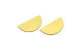 Semi Circle Blank, 12 Raw Brass Half Moon Blanks, Stamping Blanks (22x12x0.60mm) A4687
