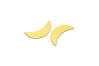Brass Moon Blank, 12 Raw Brass Crescent Moon Shaped Blanks, Findings (24x8x0.60mm) A4676