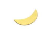 Brass Moon Blank, 12 Raw Brass Crescent Moon Shaped Blanks, Findings (24x8x0.60mm) A4676