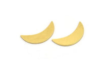 Brass Moon Blank, 24 Raw Brass Crescent Moon Shaped Blanks, Findings (16x5x0.60mm) A4694