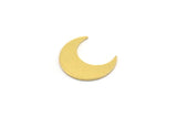 Brass Moon Blank, 24 Raw Brass Crescent Moon Blanks, Brass Blanks (14x5x0.60mm) A4685