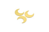 Brass Moon Blank, 24 Raw Brass Crescent Moon Blanks, Brass Blanks (14x5x0.60mm) A4685