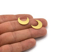 Brass Moon Blank, 12 Raw Brass Crescent Moon Blanks, Brass Blanks (18x7x0.60mm) A4686