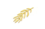 Brass Leaf Charm, 24 Raw Brass Leaf Shaped Charms, Findings (27x9x0.60mm) A4691