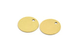 Brass Round Tag, 12 Raw Brass Tiny Round Shaped Charms With 1 Hole, Stamping Tag (14x0.60mm) A4587