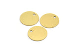 Brass Round Tag, 12 Raw Brass Tiny Round Shaped Charms With 1 Hole, Stamping Tag (14x0.60mm) A4587