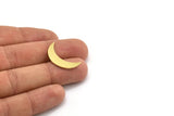 Brass Moon Blank, 12 Raw Brass Crescent Moon Shaped Blanks, Findings (25x6.5x1mm) A4593