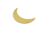 Brass Moon Blank, 12 Raw Brass Crescent Moon Shaped Blanks, Findings (21x5.5x1mm) A4592