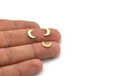 Brass Moon Blank, 100 Raw Brass Crescent Moon Blanks, Brass Blanks (9.5x3x0.60mm) A4588