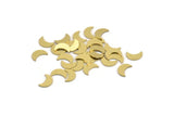 Brass Moon Blank, 100 Raw Brass Crescent Moon Blanks, Brass Blanks (7.5x3x0.60mm) A4585