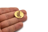 Brass Leaf Charm, 6 Raw Brass Leaf Charms With 1 Hole, Charm Pendants (25x0.60mm) A4745