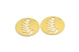 Brass Leaf Charm, 6 Raw Brass Leaf Charms With 1 Hole, Charm Pendants (25x0.60mm) A4745