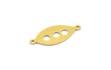 Brass Marquise Charm, 24 Raw Brass Marquise Charms With 2 Loops, Brass Connectors (24x10x0.60mm) A4671