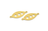 Brass Marquise Charm, 24 Raw Brass Marquise Charms With 2 Loops, Brass Connectors (24x10x0.60mm) A4671