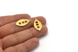Brass Marquise Charm, 12 Raw Brass Marquise Charms With 1 Loop (26x13x0.60mm) A4668