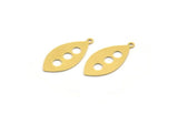 Brass Marquise Charm, 12 Raw Brass Marquise Charms With 1 Loop (26x13x0.60mm) A4668