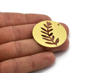 Brass Leaf Charm, 2 Raw Brass Leaf Charms With 1 Hole, Charm Pendants (36x0.60mm) A4689