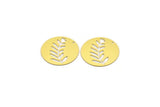 Brass Leaf Charm, 2 Raw Brass Leaf Charms With 1 Hole, Charm Pendants (36x0.60mm) A4689