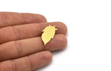 Brass Leaf Charm, 12 Raw Brass Leaf Charms With 1 Loop, Findings (31x15x0.60mm) A4690