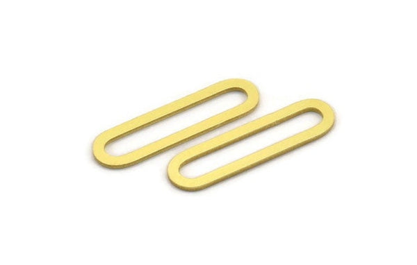 Brass Oval Charm, 12 Raw Brass Oval Charms, Earring Charms (30x8x1mm) A4674