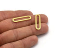 Brass Oval Charm, 12 Raw Brass Oval Charms, Earring Charms (30x8x1mm) A4674