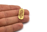 Brass Leaf Charm, 8 Raw Brass Oval Leaf Charms With 1 Loop, Charm Pendants (12x34x0.60mm) A4702