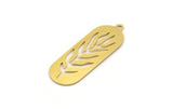 Brass Leaf Charm, 8 Raw Brass Oval Leaf Charms With 1 Loop, Charm Pendants (12x34x0.60mm) A4702
