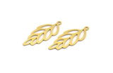 Brass Leaf Charm, 24 Raw Brass Leaf Charms With 1 Loop, Charm Pendants (32x12x0.60mm) A4775