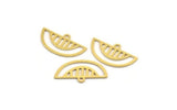 Semi Circle Charm, 24 Raw Brass Semi Circle Charms With 1 Loop, Pendant Charms (20x11x0.60mm) A4783