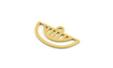 Semi Circle Charm, 50 Raw Brass Semi Circle Charms With 1 Loop, Pendant Charms (16x9x0.60mm) A4781