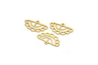 Semi Circle Charm, 24 Raw Brass Semi Circle Charms With 1 Loop, Pendant Charms (20x12x0.60mm) A4662