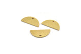 Semi Circle Charm, 12 Raw Brass Half Moon Charms With 1 Hole (19x9x1mm) A4762