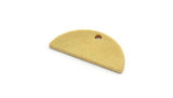 Semi Circle Charm, 12 Raw Brass Half Moon Charms With 1 Hole (19x9x1mm) A4762