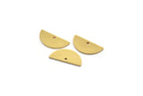 Semi Circle Charm, 12 Raw Brass Half Moon Charms With 1 Hole (19x9x1mm) A4769