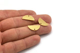 Semi Circle Charm, 12 Raw Brass Half Moon Charms With 1 Hole (19x9x1mm) A4769