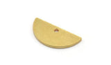 Semi Circle Charm, 12 Raw Brass Half Moon Charms With 1 Hole (19x9x1mm) A4769