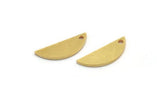 Semi Circle Charm, 24 Raw Brass Half Moon Charms With 1 Hole (18x6x1mm) A4770